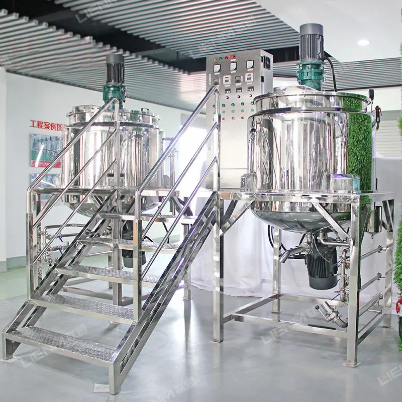 Factory stainless steel liquid soap mixing tank with agitator laundry soap detergent production line