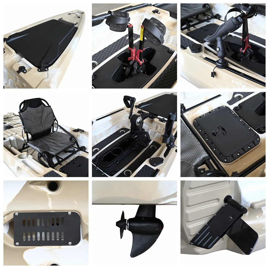 HARMAN 13 FT Pedal Drive System Kayak Fishing with 360 Rotatable Stadium Seat Fishing Sit on Top Fishing Kayak Sports Customized