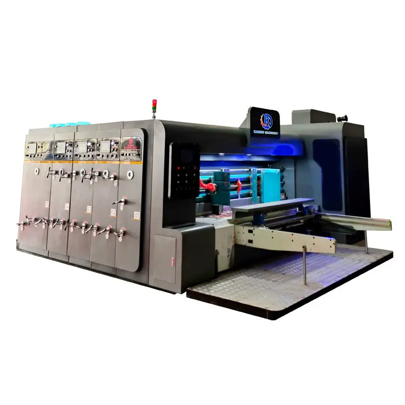 Corrugated Boxes Die Cutting Slotting Multi Colours Printing Machine For 3 5 7 Layers Corrugated Board