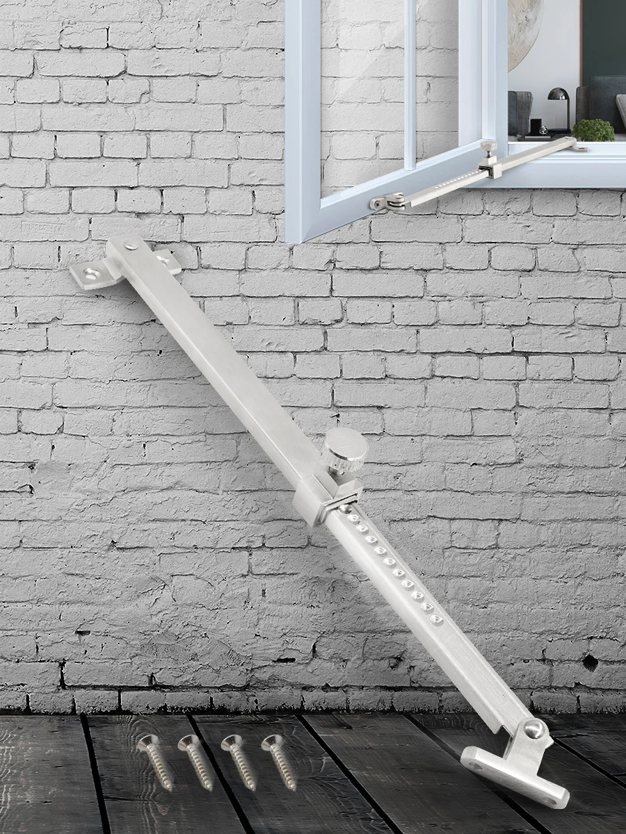 Stainless steel positional and hold open adjustable window stay & door lock