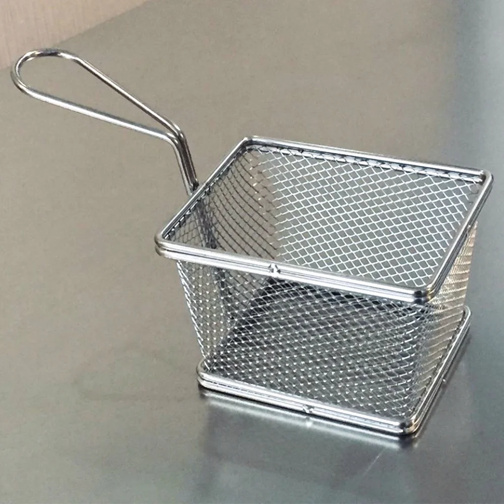 Горячая Распродажа, фритюрница из нержавеющей стали, мини глубокая сервировочная корзина для картофеля фри