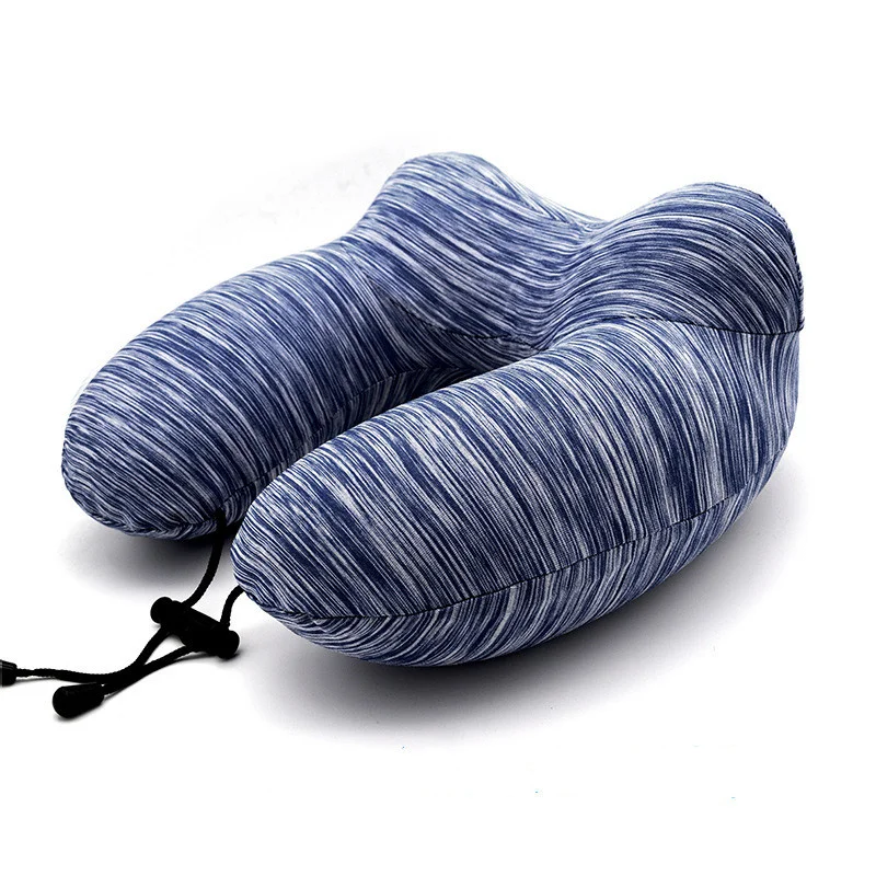 Hahoo хит продаж надувная U-образная Складная полиэфирная подушка для шеи