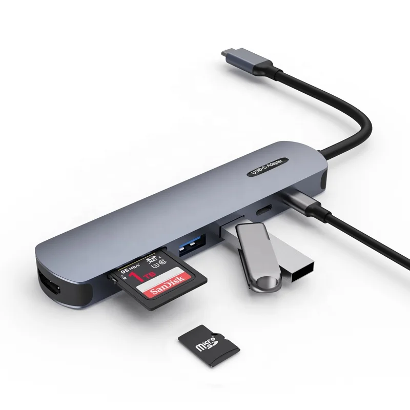 Usb C Hub Thunderbolt 3 Hd Mi Compatible 4K Tf/Sd Pd 100W Charging  Usb C Hub Shenzhen Upgrow Usb U Hub 7 In 1