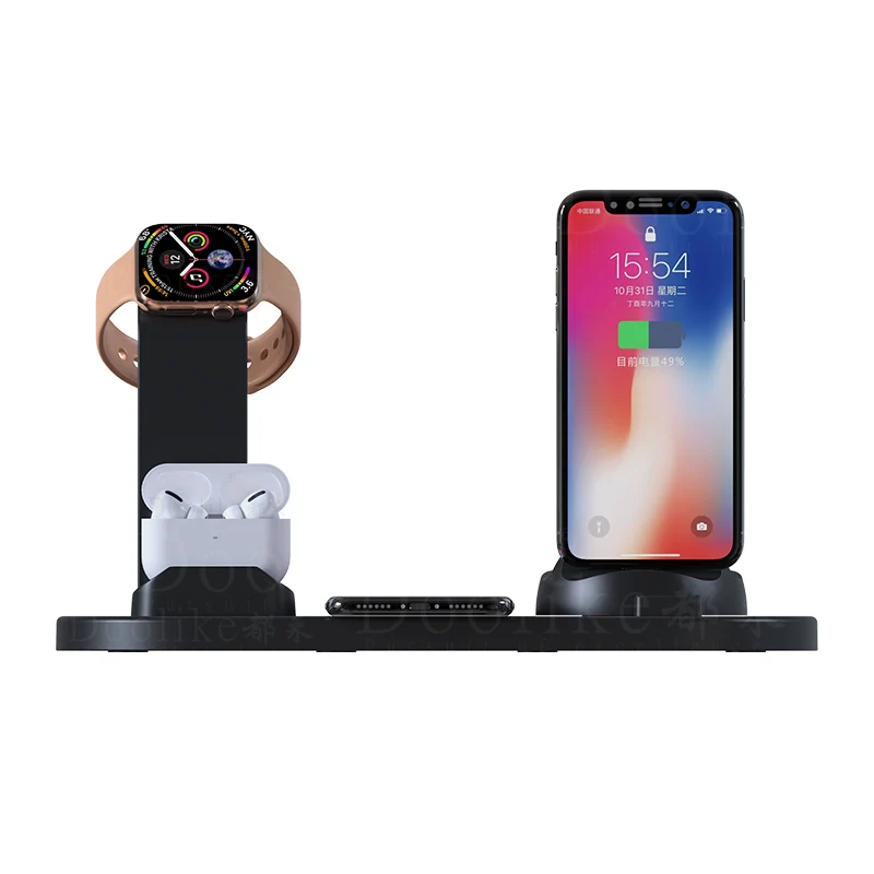 
10W 4 in 1 wireless charger,mobile phone charging dock station / watch charging stand / headphone charging base for AirPods Pro 