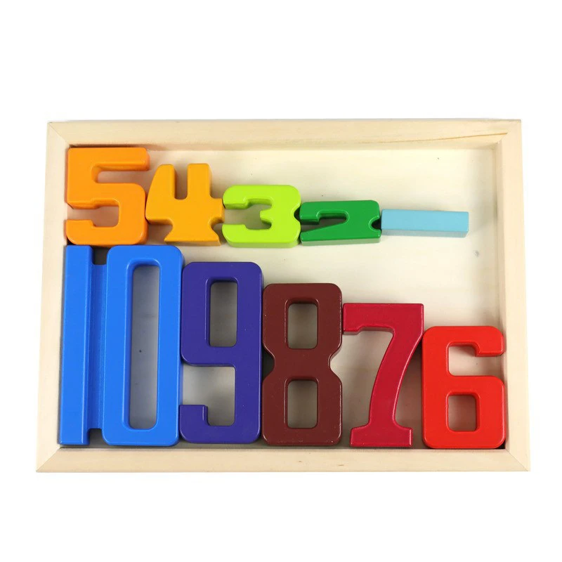 Wooden math educational toys wooden Mathematics Teaching Aid Wooden Number building blocks for kids