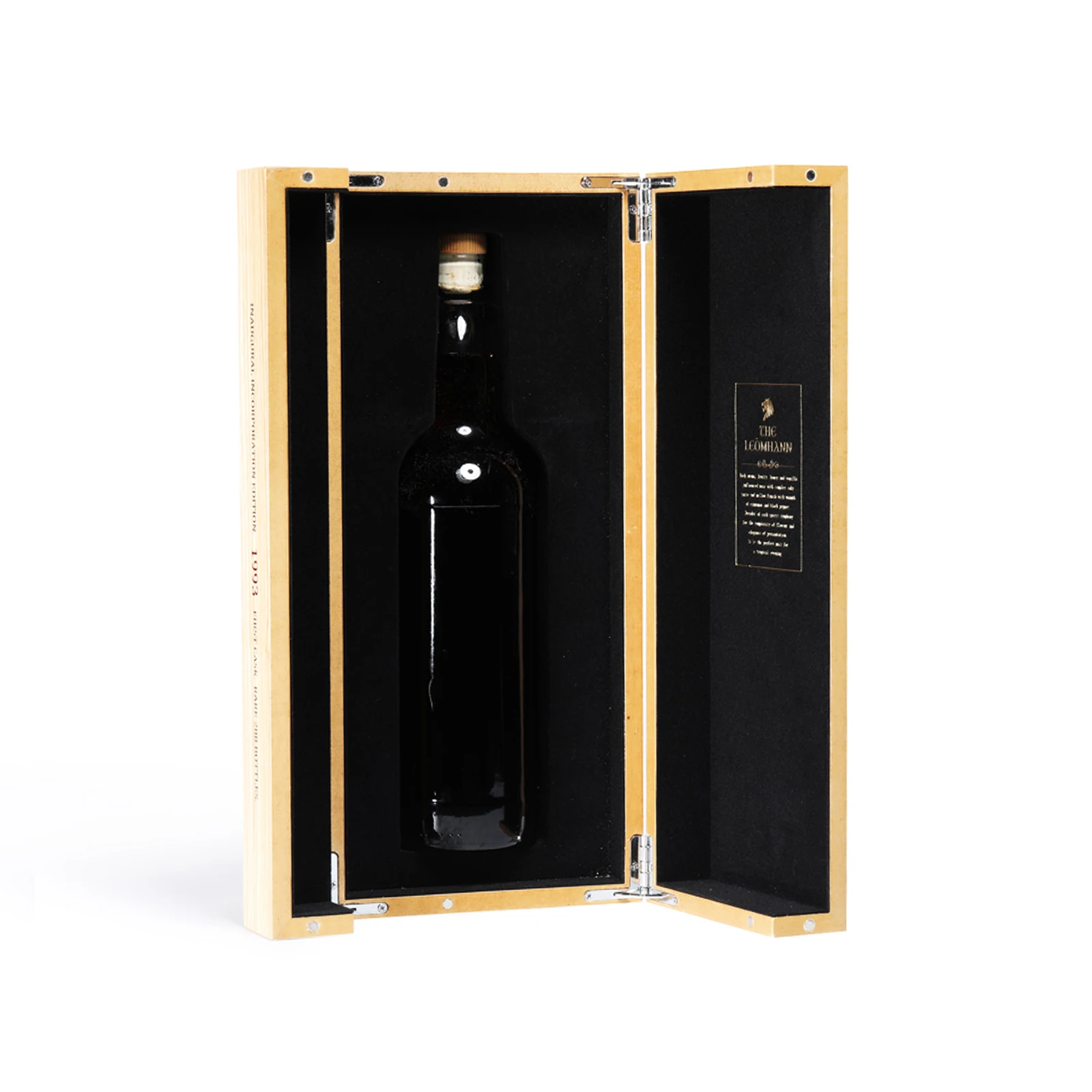 High quality double side open customized whisky wooden box