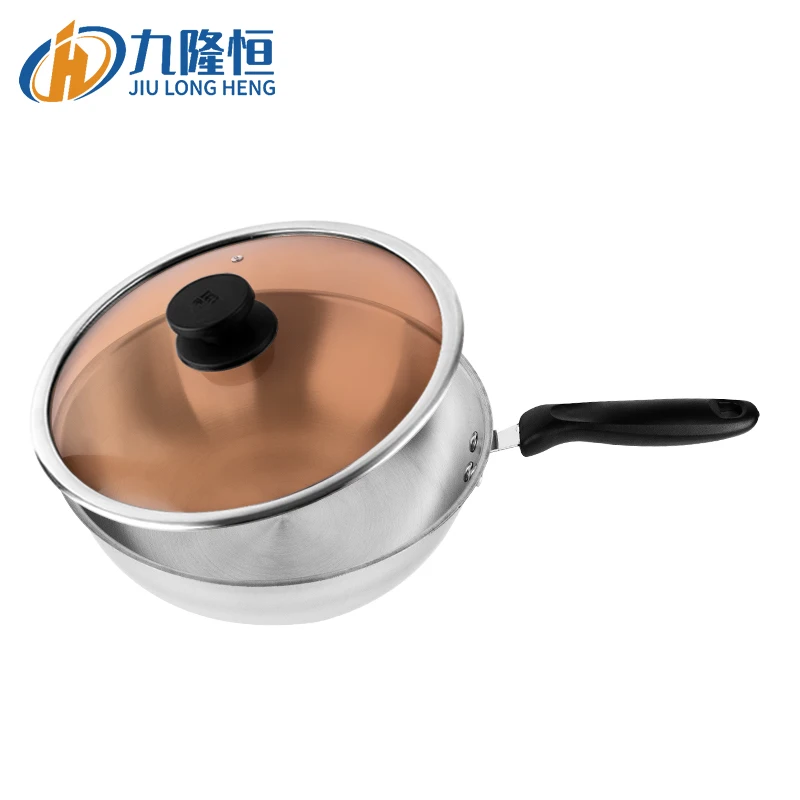 Hot Sell 30cm 32cm Night Market Rice  Frying Cookware Stainless Steel Cooking Pot Frying Pan