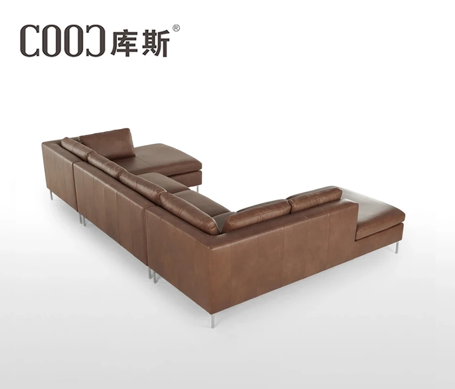 Furniture factory wholesale leatherette long couch sectional sofa Comfortable large modern U shaped sectional sofa