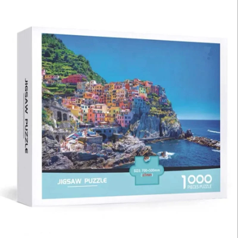 Factory custom puzzle game cartoon wholesale printing toy game puzzles 1000 for adult pieces