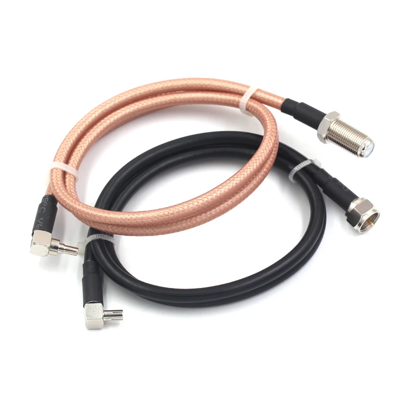 F to CRC9 right angle male RG142 RF Jumper Coaxial Cable 2m 3m 5m length BNC right angle male RG58 RG142 cable with CRC9 female