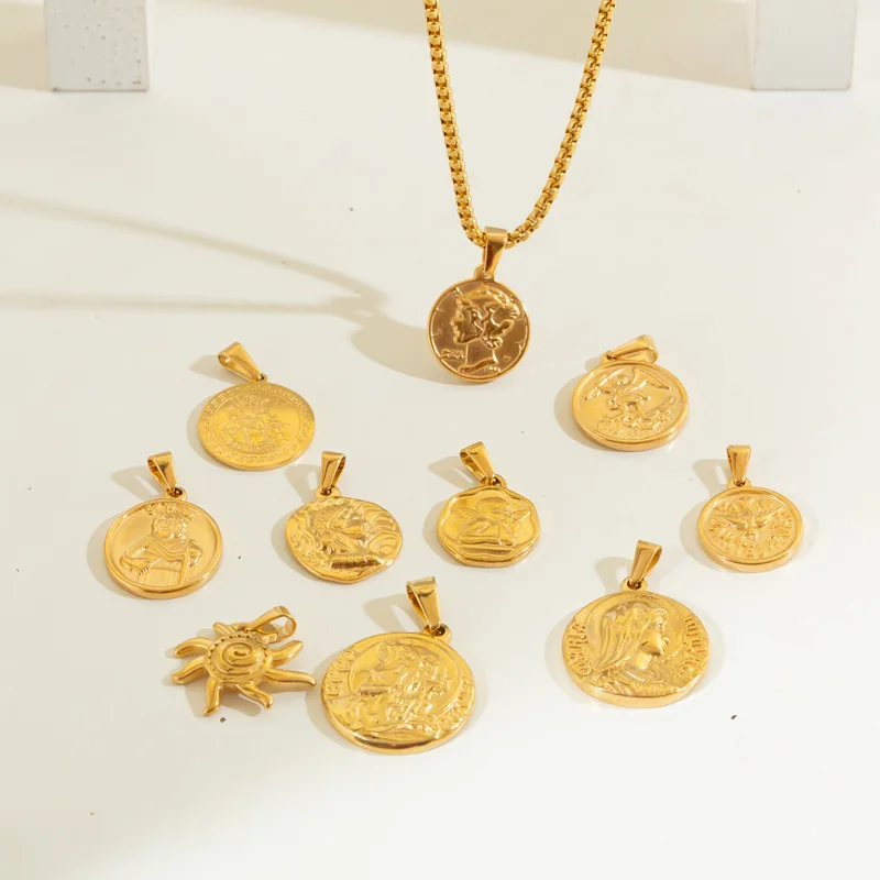 2 sizes Tutankhamun Ancient Egypt Pharaoh Jewelry Punk Stainless Steel Egyptian Pharaoh Head Pendant King Tut Necklace