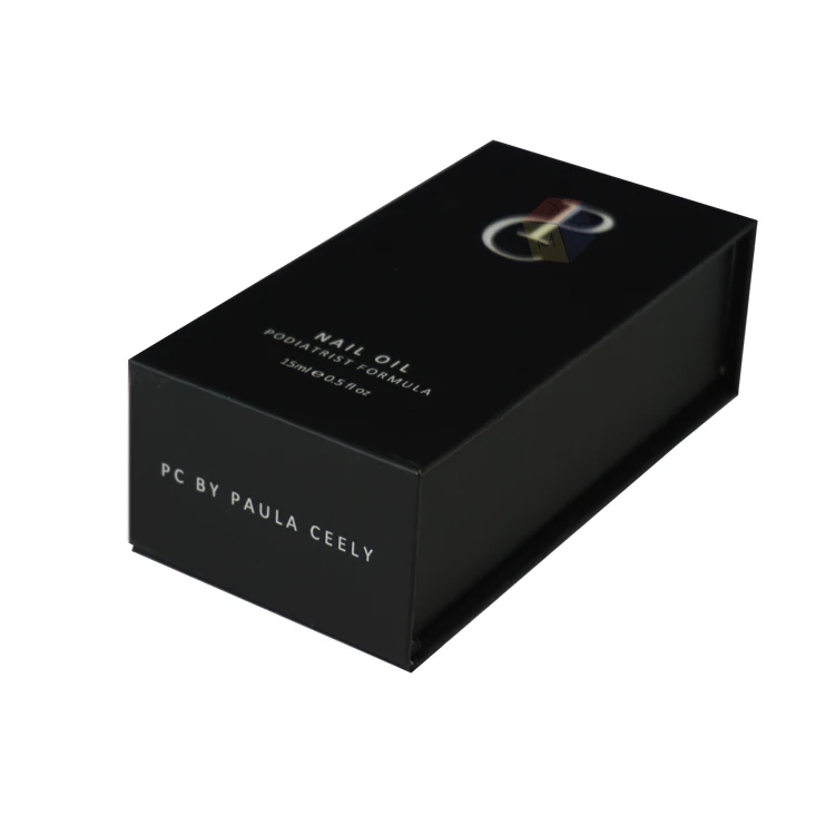 matte black custom printed rigid cardboard magnetic closure paper gift dropper bottle hemp essential cbd oil packaging box