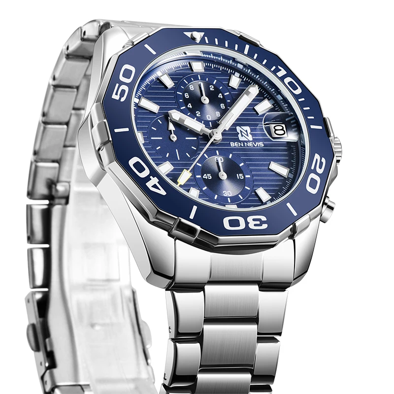 BEN NEVIS Hot Sale Stainless Steel Watch Band Blue Dial New Products Watches Genuine With High Quality
