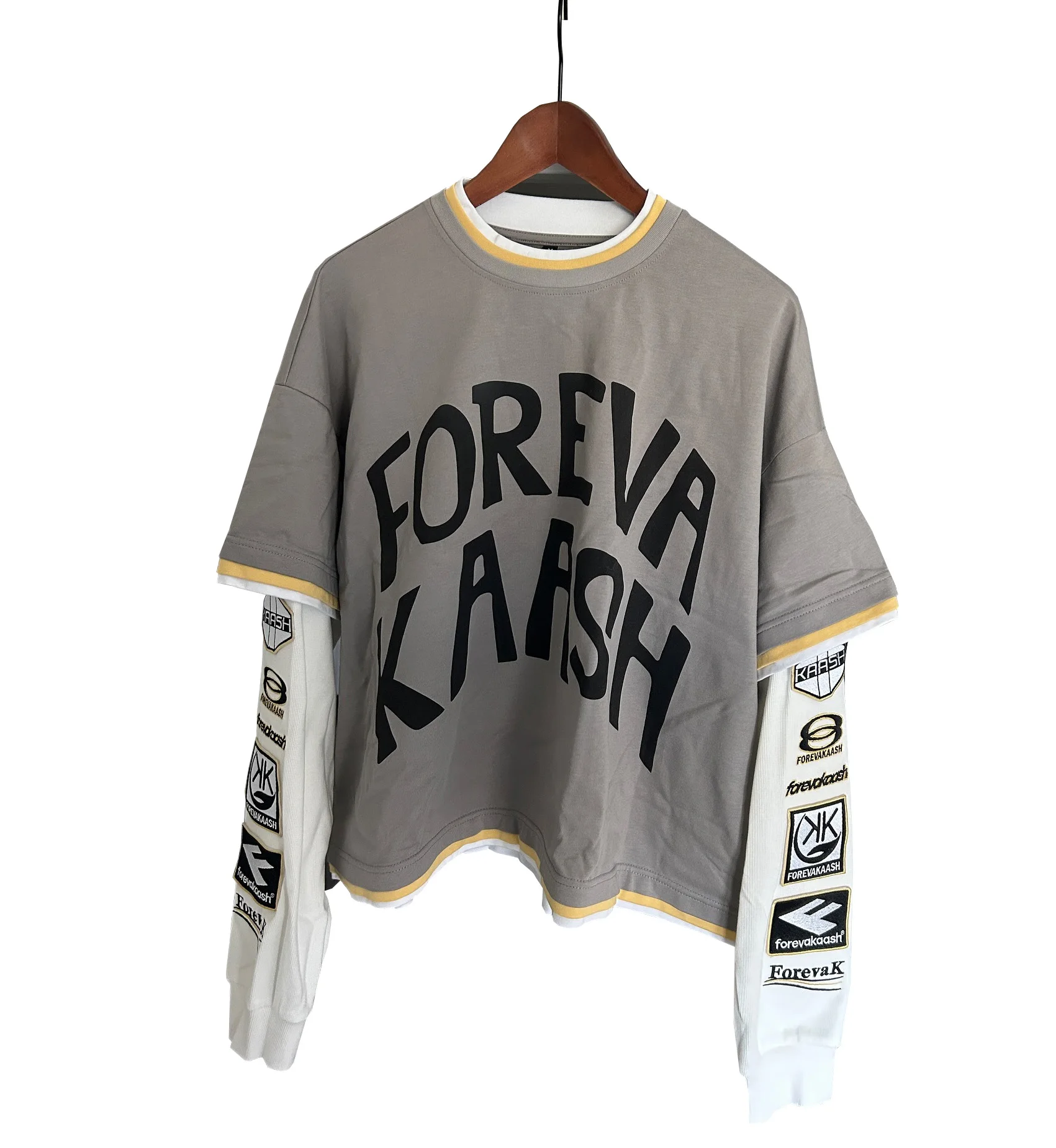 Футболка с длинным рукавом из хлопка принтом в стиле хип-хоп