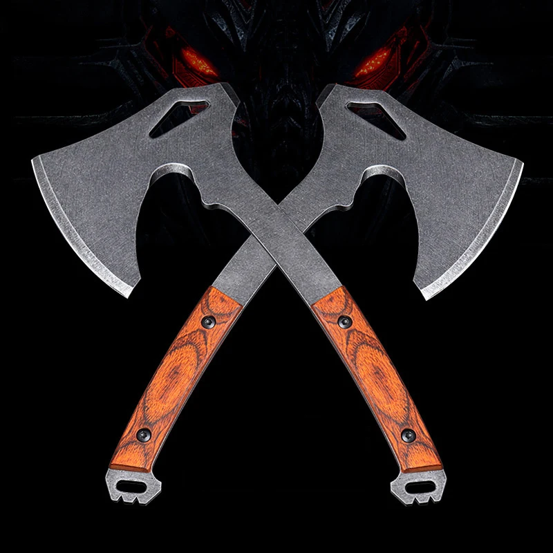 Оптовая продажа выживания деревянная ручка для Viking Ax Тактический Сталь ТОПОРА Мультитул Топор Охота Томагавк