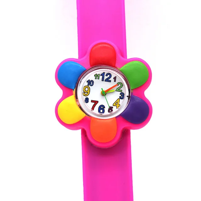 wholesale kids children boys girls lovely cute cartoon flower animal slap watches fashion students birthday gift quartz watches