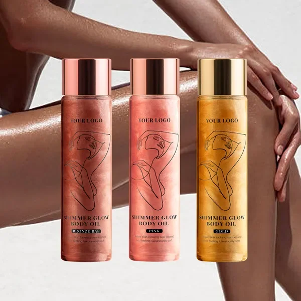 OEM ODM солнцезащитный крем Бронзовый логотип на заказ водонепроницаемый SPF Private Label мерцающий масло для тела