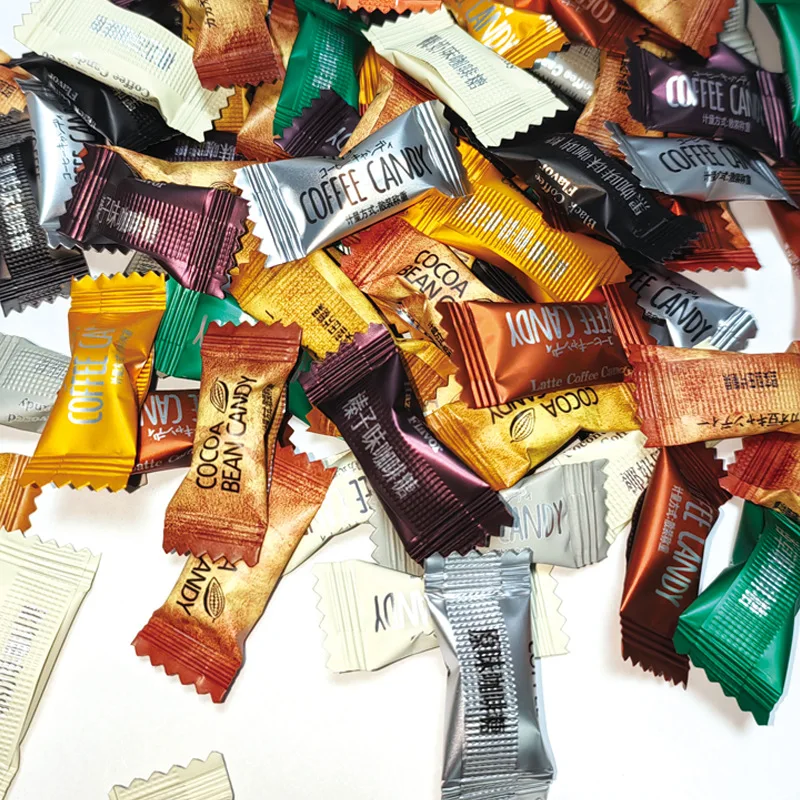 Private Label Edible Food Packaging Biscuit Candy Middle Sealed Bag Energy Bar Chocolate Bar Wrappers PE Vacuum Bag Candy Toys