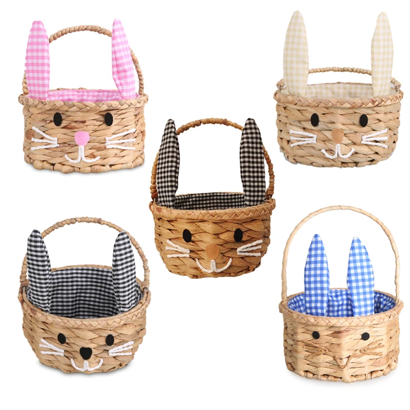 Many Many Custom Decor Easter Holiday Gifts Bunny Rabbit Eggs Cotton Rope Baskets Ornaments Decoration Supplies For Kid Children
