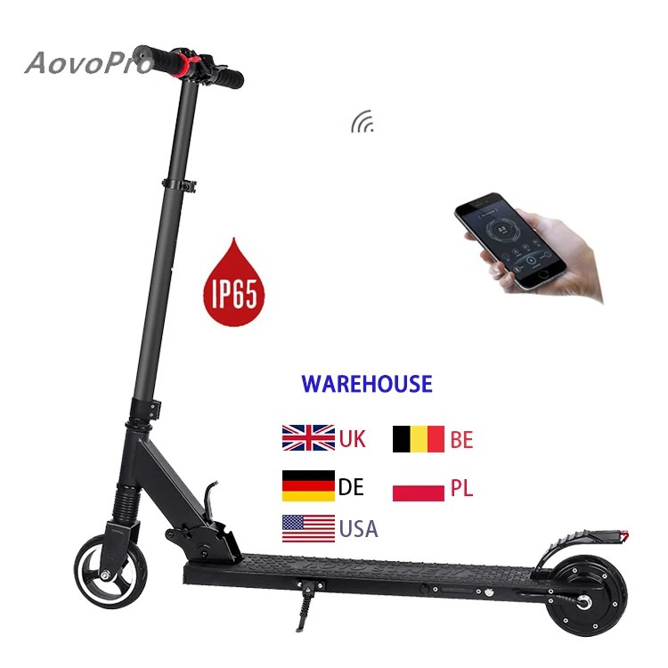 Aovopro Uk Europe Instock Free Shipping 250w Foldable Electric Scooter Adjustable Mini Scooter for Kids Adult