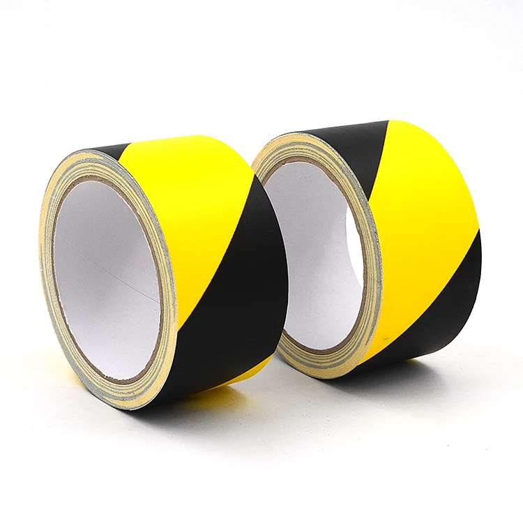 Black yellow stripe floor marking warning cloth hazard duct tape for underground marking