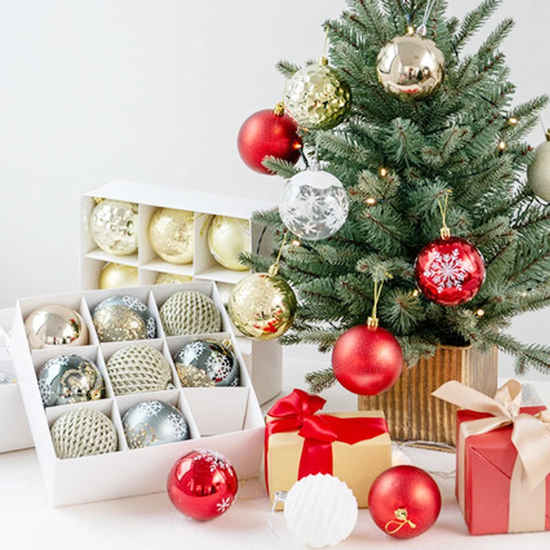 Christmas Tree Decoration Plastic Christmas Balls Baubles Customs Set Rose Gold Blue Shatterproof Plastic Xmas Balls