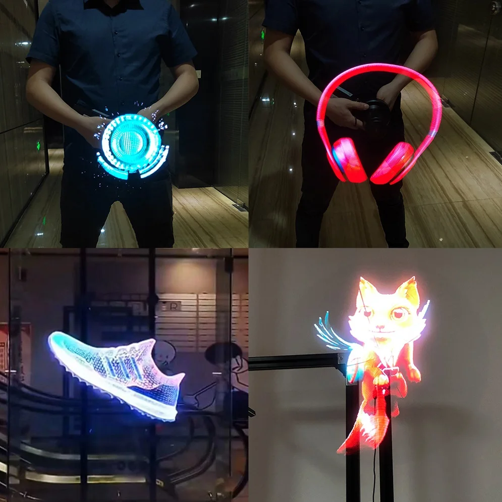 COEUS Fast Delivery 3D Hologram Display Fan Two Blades 42cm Naked Eye Stereo 3D Holographic Display for Indoor and Outdoor Use