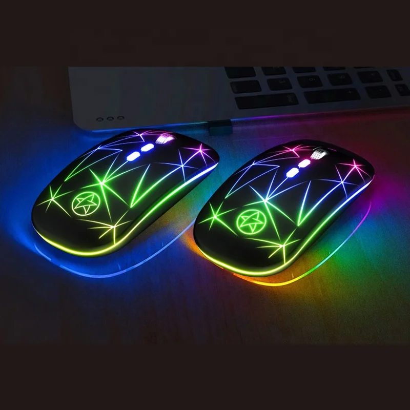 Оптический компьютер Darshion A20 RGB 2 4 ГГц игровая мышь с металлическими роликами 5 кнопок перезаряжаемая Светодиодная Беспроводная