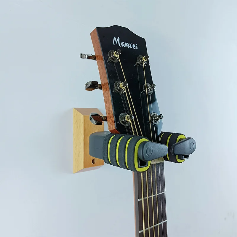 Wood Guitar Wall Mount Hanger Auto Lock and Adjustable Guitar Hook Holder For Electric and Classical Guitars