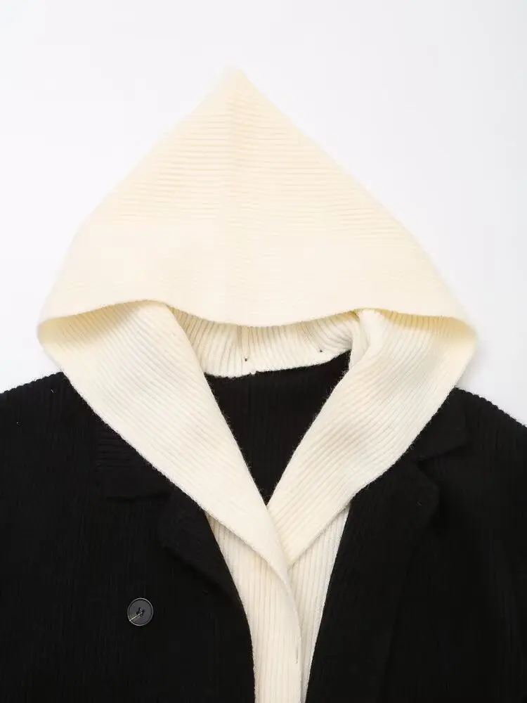 woman New Arrival Lady Fashion Shawl Collar Hooded Long Pullover Cardigan Casual Style Loose Fit Plus Size Winter Coat
