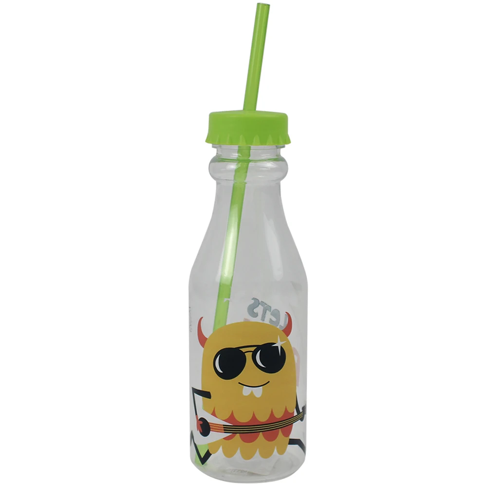Hot New Products Plastic Soda Beverage Bottle Transparent Juicer Bottle Plastic Reusable Cups With Lids And Straw