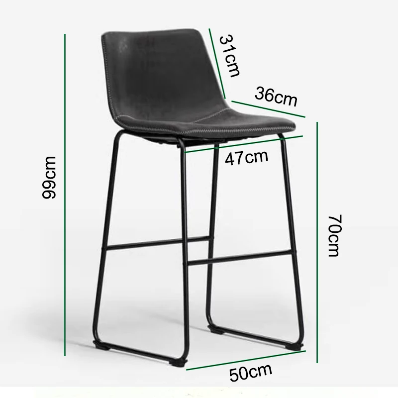 
Modern comfortable metal counter high leather bar counter stool 