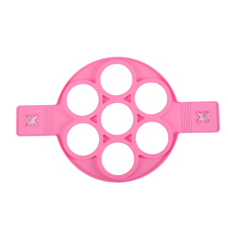 Seven Hole Silicone Cake Mold Water Boiled Egg Mould  For Round Omelet With Handle Seven Hole Pan Omelet Kitchen Gadget