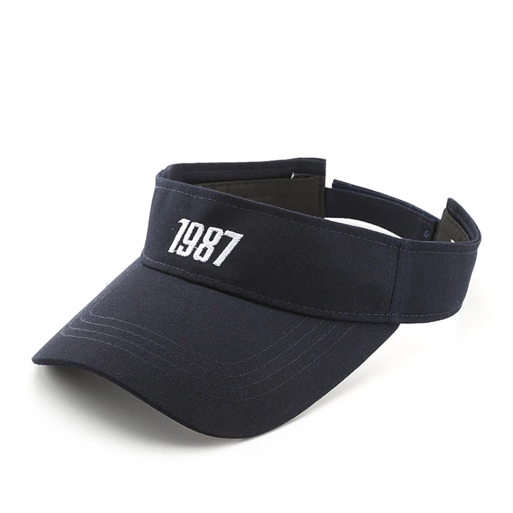 Wholesale custom embroidered logo sunshade visor hats sports cycling outdoor top empty breathable tennis golf sun visors
