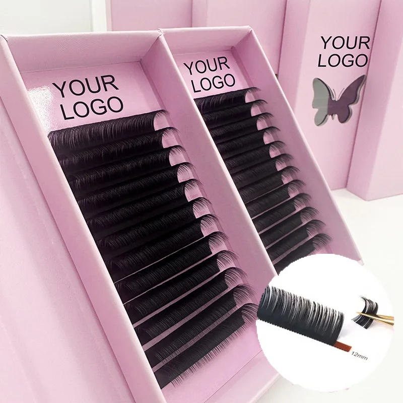 Cashmere individual lash extensions dark matte lash trays wholesale volume hand made eyelash extensions