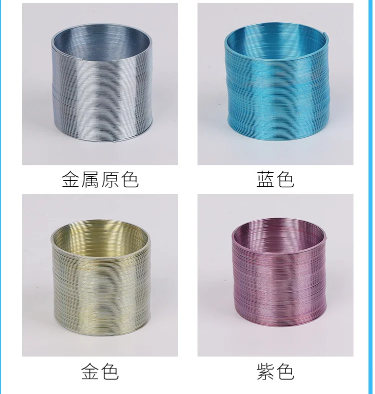 Custom Rainbow Spring Relief Stress Attractive Stainless Steel Super Educational Magic Bracelet Kinetic Metal Walking Spring Toy