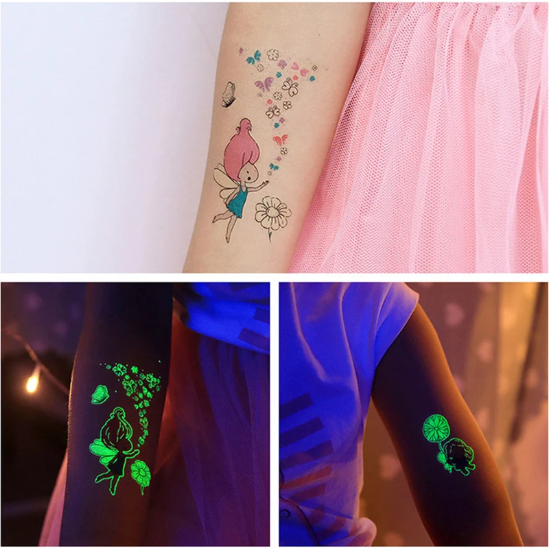 Glow In The Dark Inkjet Temporary Tattoo Paper A4 Printable Paper Set For Kids Printable Water Transfer Tattoo Stencil Paper