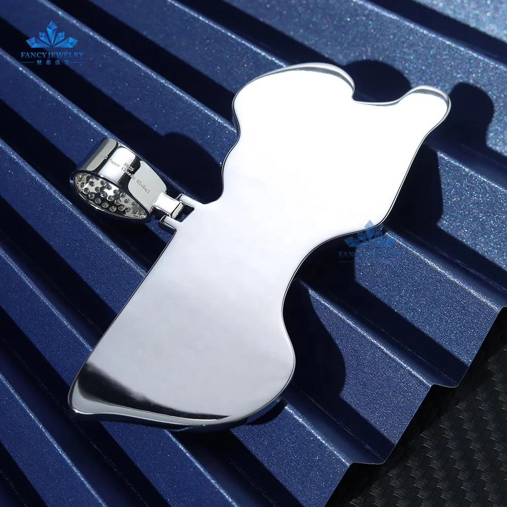 Custom HipHop Jewelry Iced Out Round Brilliant Cut D VVS Moissanite Name Pendant Charm For Gift Party