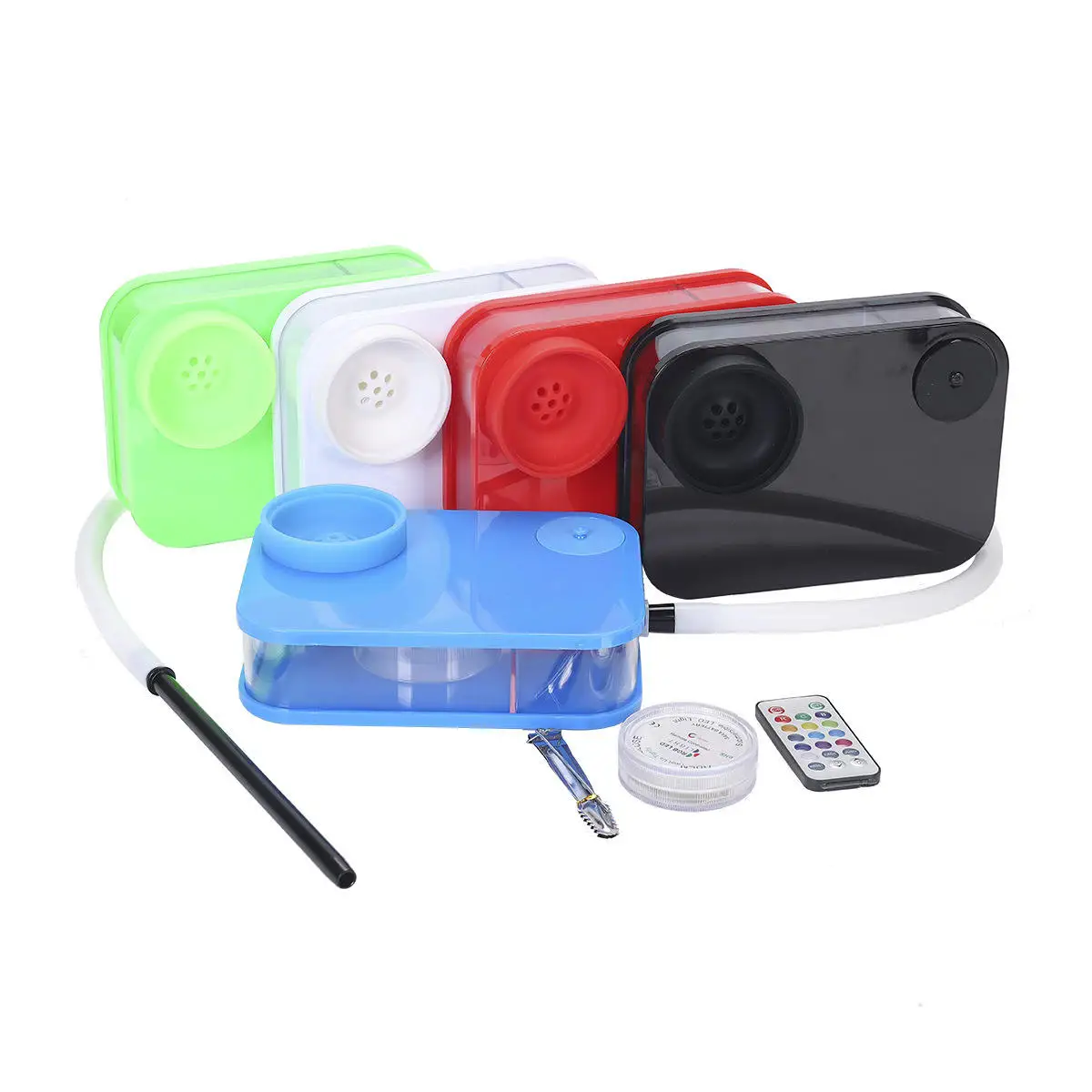 Kuke Hookah Flavor Tobacco Acrylic Led Flat Portable Book Hookah Set With Silicone Bowl