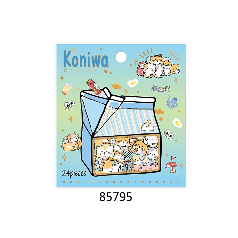 Nekoni Laptop Stickers Animal Aesthetic Decal Mobile Phone Shell Sticker Adhesive Decals for Cat Decorative Stickers Paper