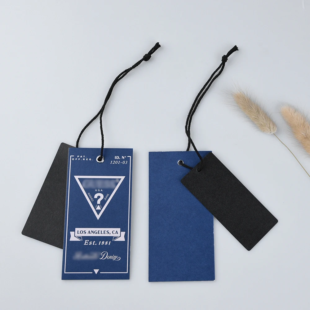 Custom Logo QR Code Hangtag Clothing Printing Brand Logo Hangtag Card Paper Code Price Tag