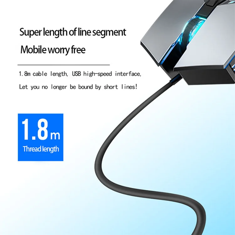 Mechanical 1.8 M Wire Length RGB USB Wireless Wired Gaming Mouse