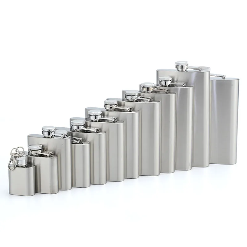 Laser Sanding Mirror Alcohol Bottle Wine Pot Portable Pocket Stainless Steel Mini Hip Flask Flagon Whisky Alcohol Liquor