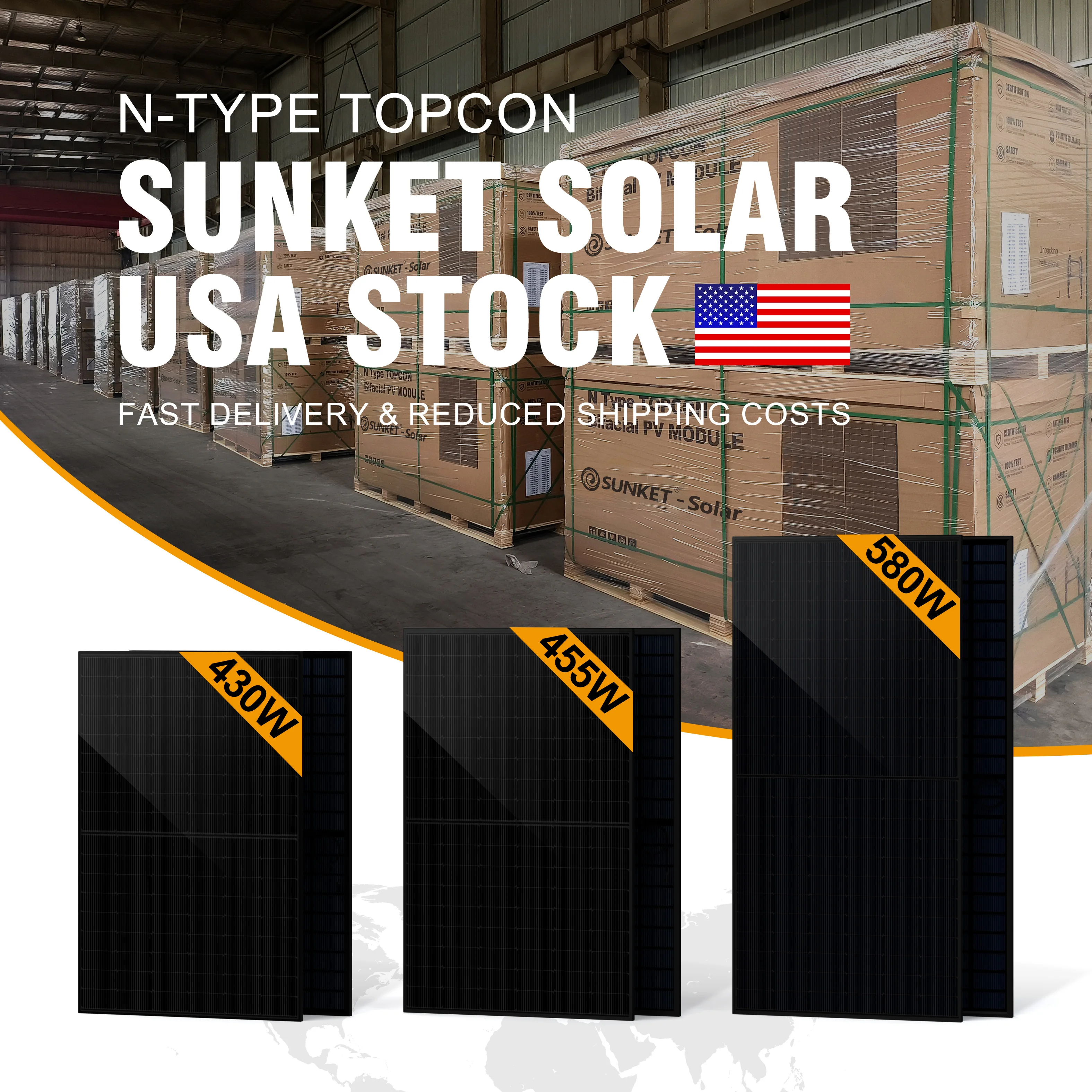 Модуль Topcon Pv Glas 580 Вт солнечные панели и литиевая батарея инвертор аккумулятор склад для домашнего использования