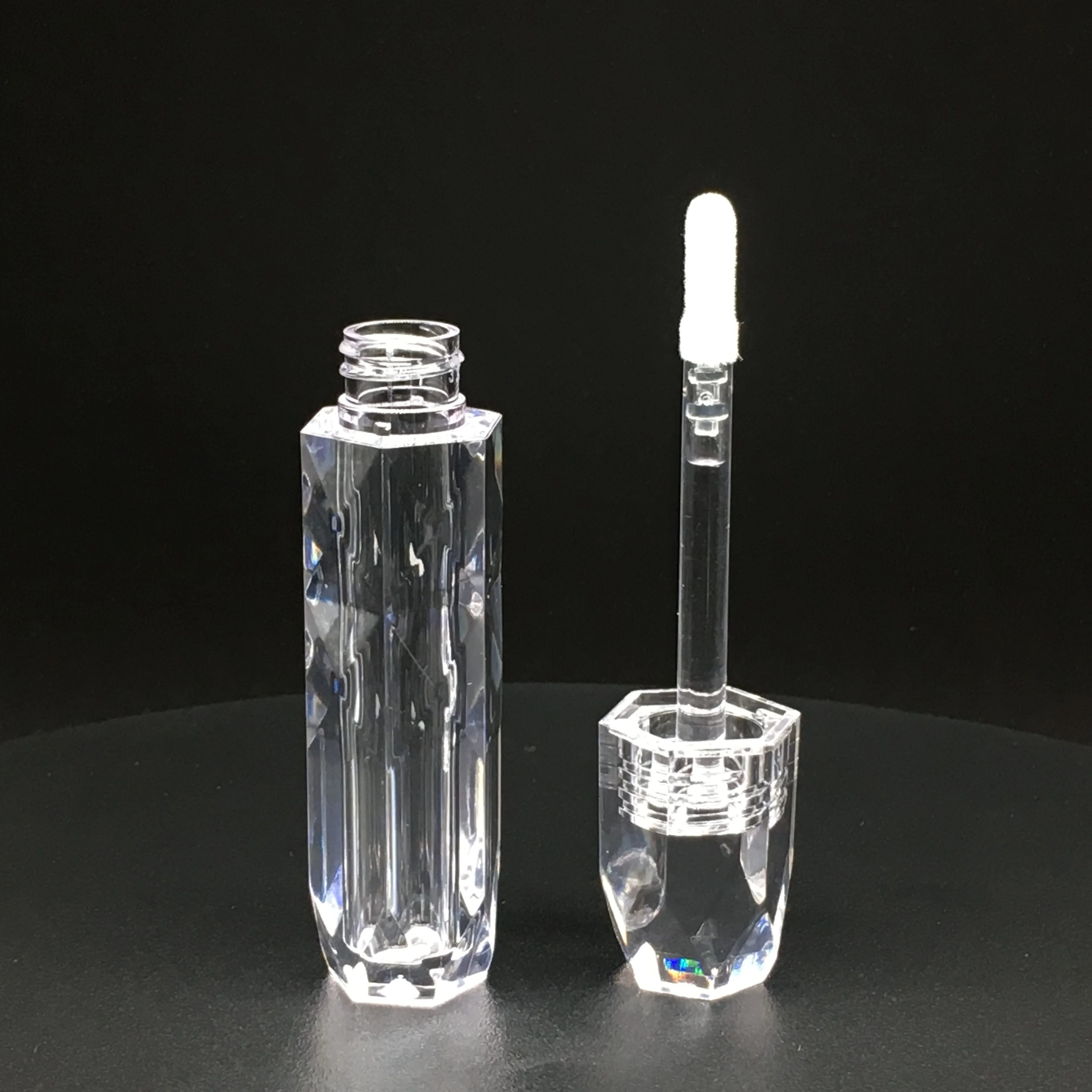 New Service Petg Plastic Empty Lip Gloss Containers Hexagon Clear Lipgloss
