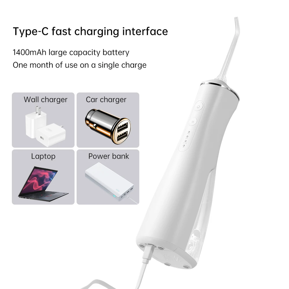 Cordless Dental Water Flosser Portable Water Flosser Travel Rechargeable IPX 7 Oral Irrigator