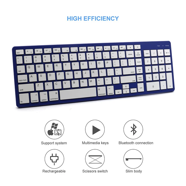 Wireless Clavier Rechargeable Portable Tablet Keyboard For Android Windows Ios