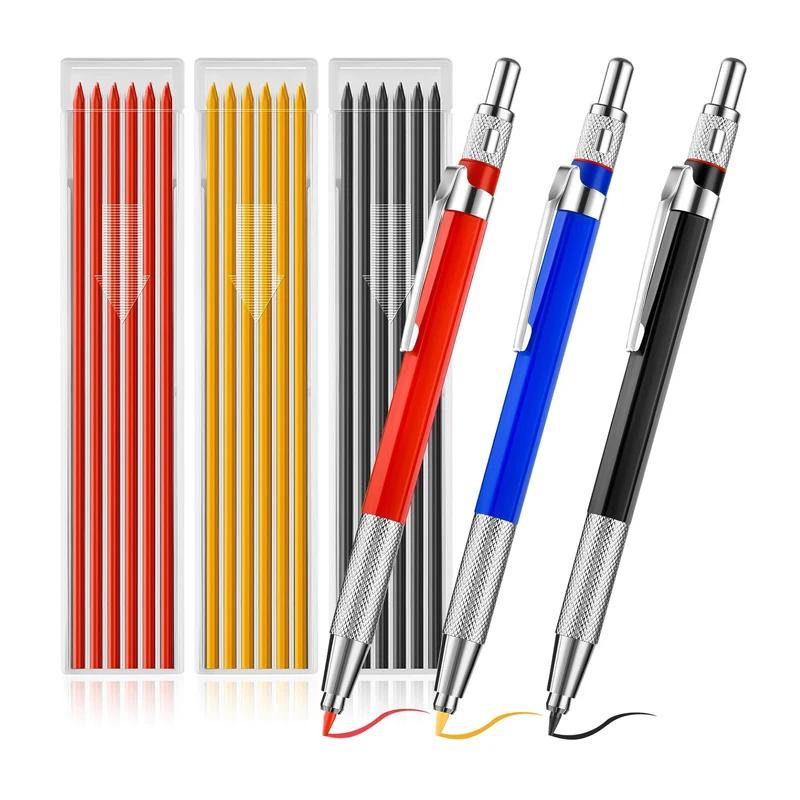Built in Sharpener Welders Pencil  Welding Markers for Metal Pipe Fitter Welder Steel Construction Fabrication Woodworking