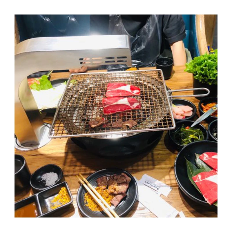 PINNOVO Commercial Indoor Korean Bbq Grill Tube Pipe burner for Charcoal Smokeless Grills for Restaurant Table Top Exhaust Pipes