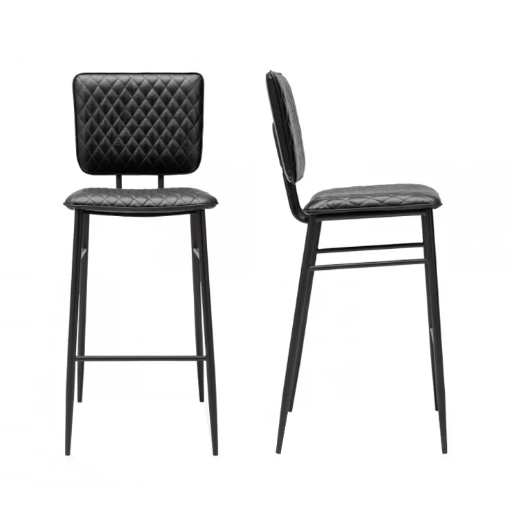 Top selling general high bar stool chair with black pu leather